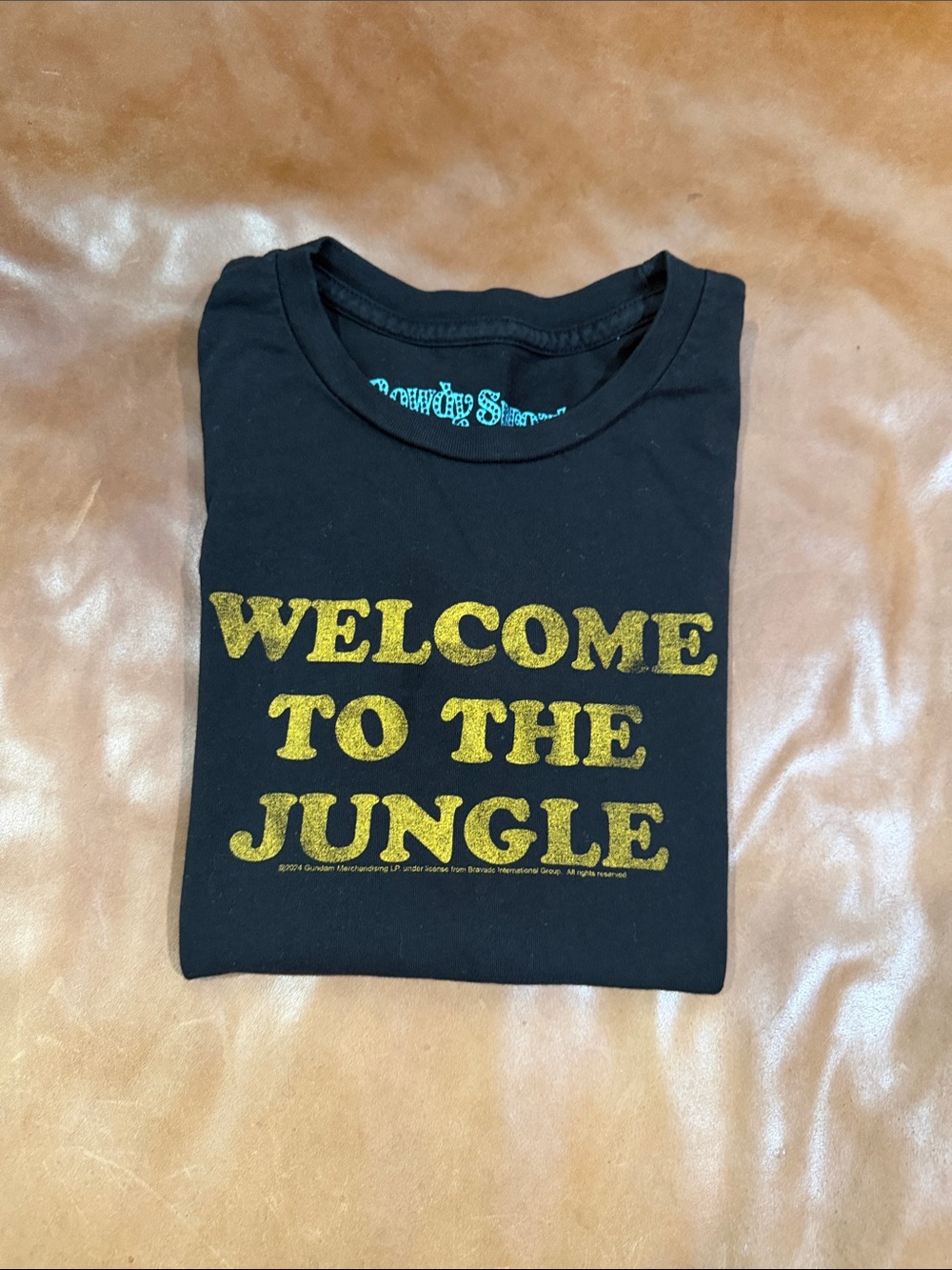 Rowdy Sprout Black T-Shirt with Gold 'Welcome to the Jungle' Print